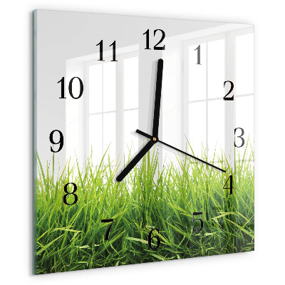 Wanduhr aus glas Gras