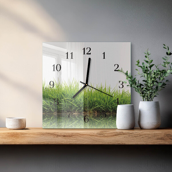 Wanduhr aus glas Gras