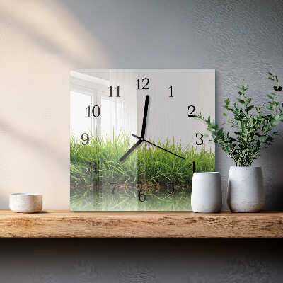 Wanduhr aus glas Gras