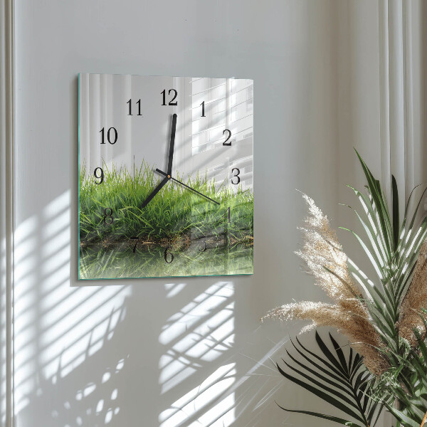 Wanduhr aus glas Gras