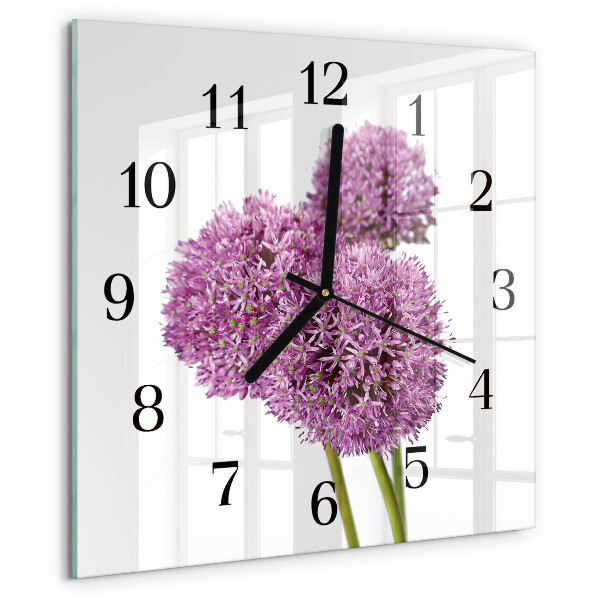 Wanduhr aus glas Blume