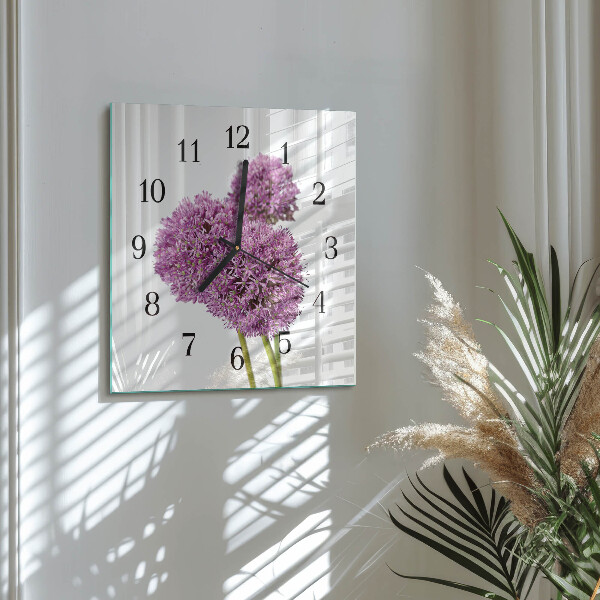 Wanduhr aus glas Blume