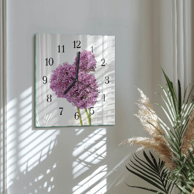 Wanduhr aus glas Blume