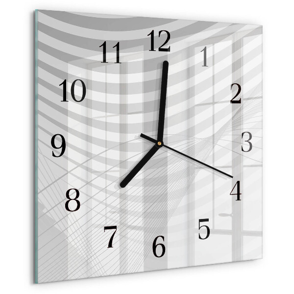 Wanduhr aus glas Abstrakte Linien