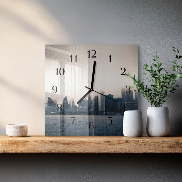 Wanduhr aus glas Horizont