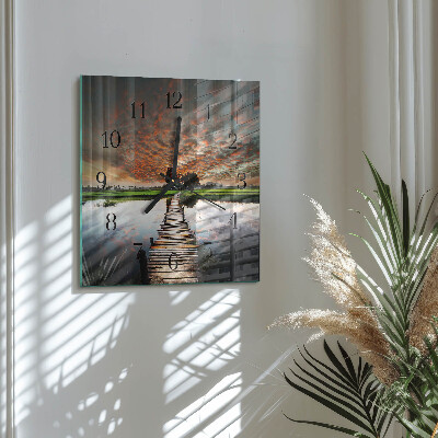 Wanduhr aus glas Meadow Bridge