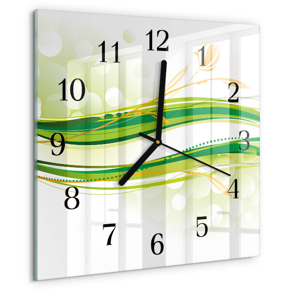 Wanduhr aus glas Abstrakte Linien