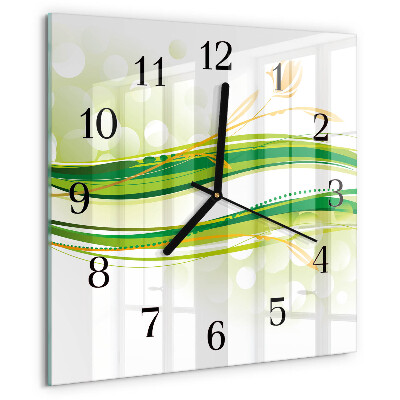 Wanduhr aus glas Abstrakte Linien