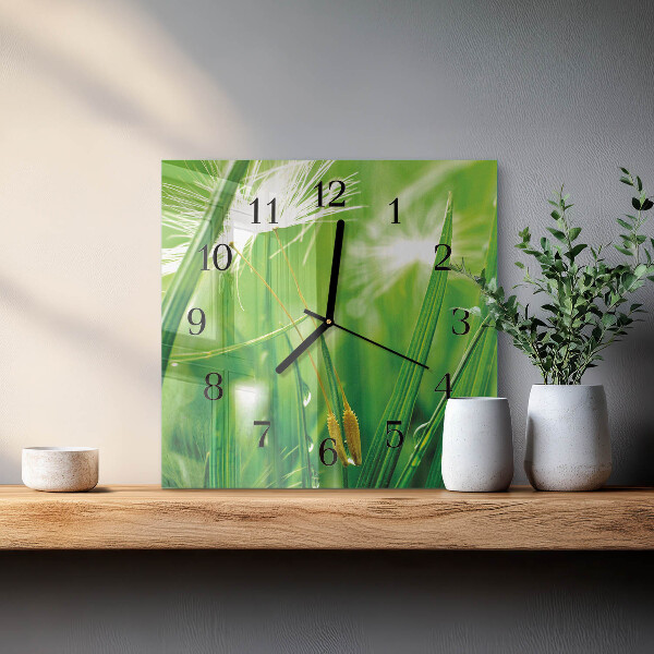 Wanduhr aus glas Gras