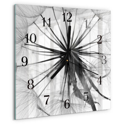 Wanduhr aus glas Löwenzahn