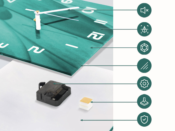 Wanduhr aus glas Horizont