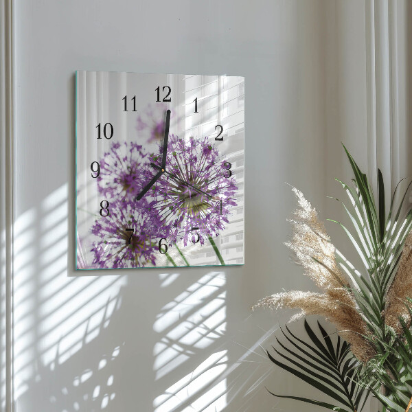 Wanduhr aus glas Blume