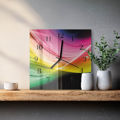 Wanduhr aus glas Abstrakte Linien