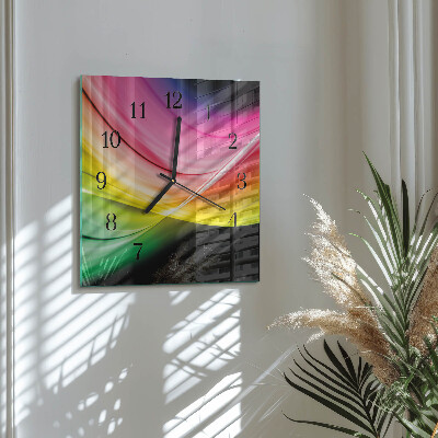Wanduhr aus glas Abstrakte Linien