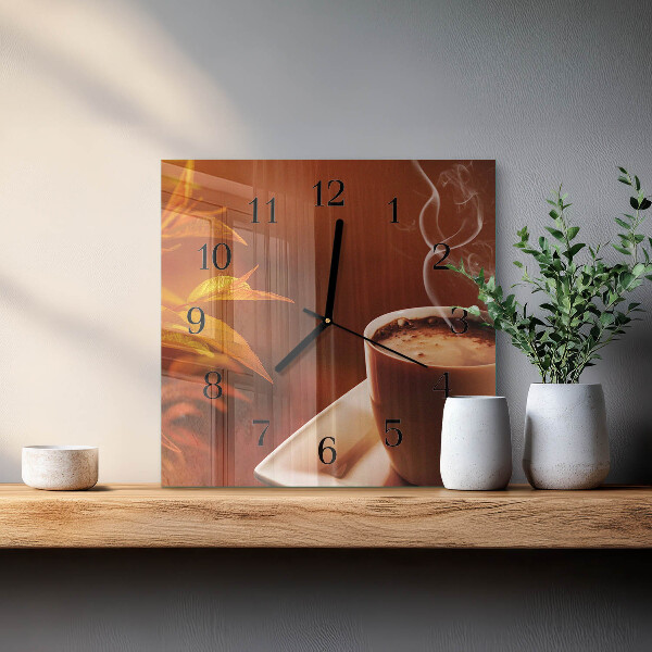 Wanduhr aus glas Kaffee