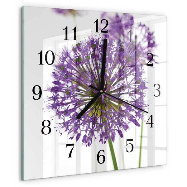 Wanduhr aus glas Blume