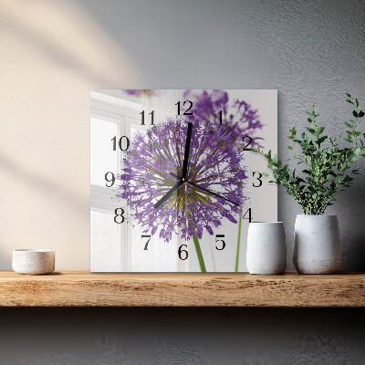 Wanduhr aus glas Blume