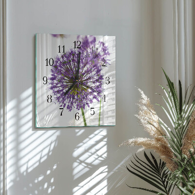Wanduhr aus glas Blume