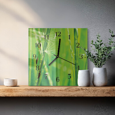 Wanduhr aus glas Gras