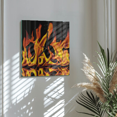 Wanduhr aus glas Feuer