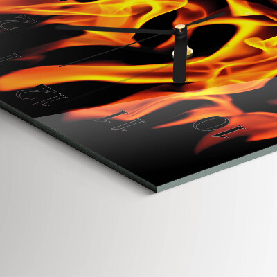Wanduhr aus glas Feuer
