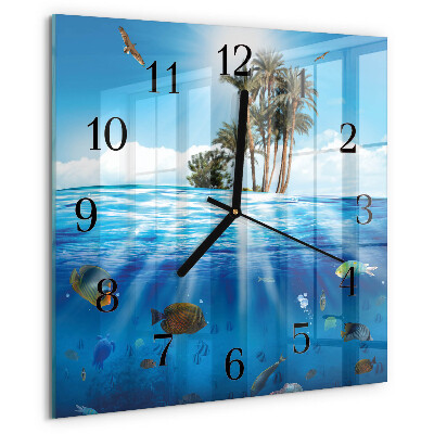 Wanduhr aus glas Fischinsel