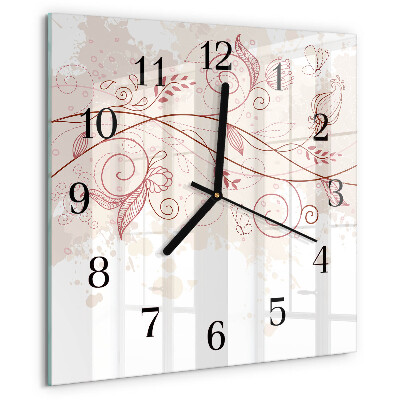 Wanduhr aus glas Blumenkunst
