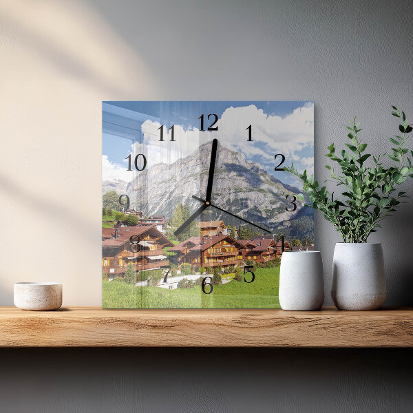 Wanduhr aus glas Gebirge