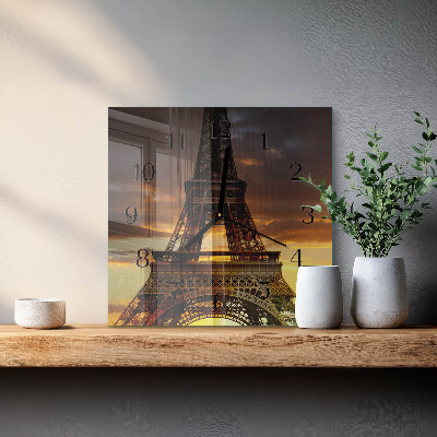 Wanduhr aus glas Eiffelturm Paris