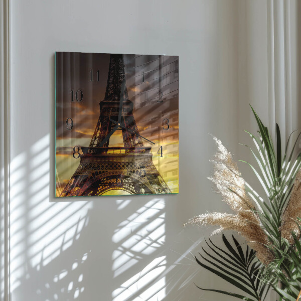 Wanduhr aus glas Eiffelturm Paris