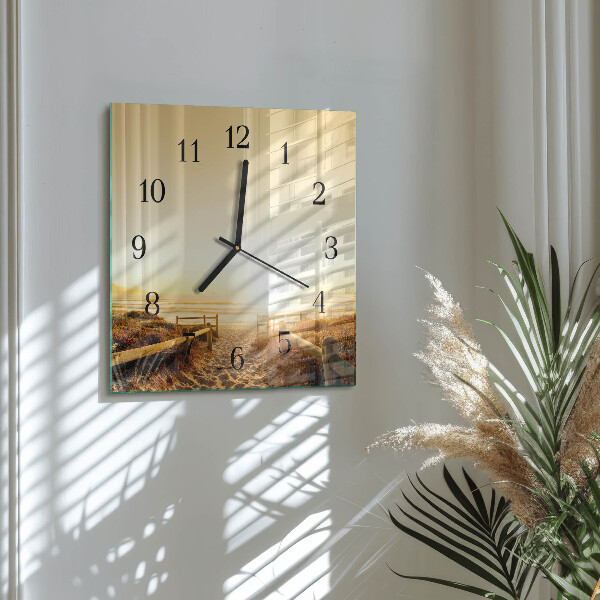 Wanduhr aus glas Strandweg