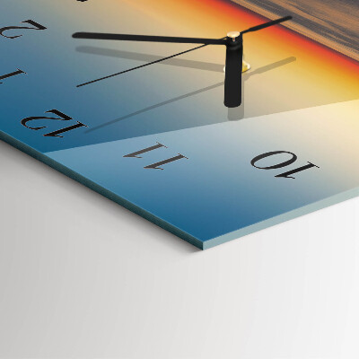 Wanduhr aus glas Leuchtturm Meer
