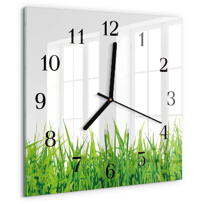Wanduhr aus glas Gras