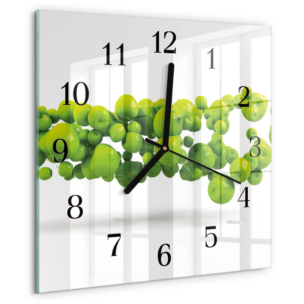 Wanduhr aus glas Äpfel