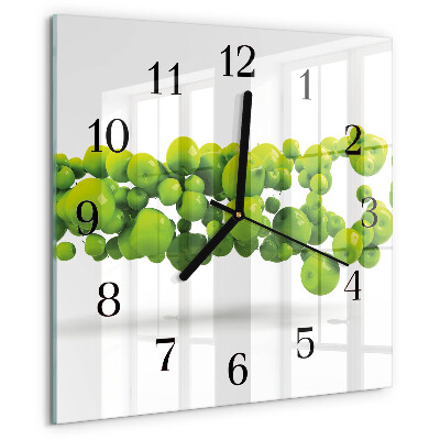 Wanduhr aus glas Äpfel