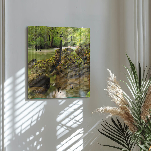 Wanduhr aus glas Landschaft Fluss