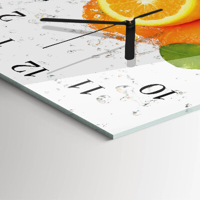 Wanduhr aus glas Orangen