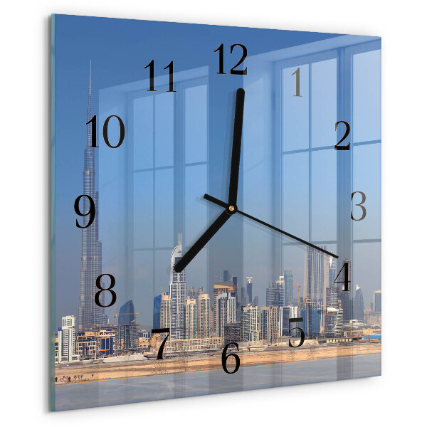 Wanduhr aus glas Dubai Horizon