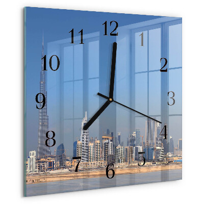 Wanduhr aus glas Dubai Horizon