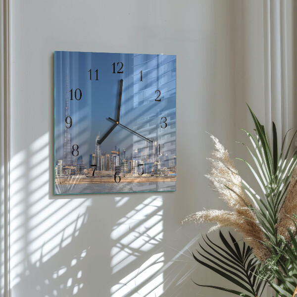Wanduhr aus glas Dubai Horizon