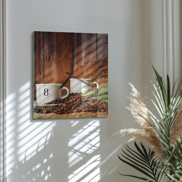 Wanduhr aus glas Kaffeetassen