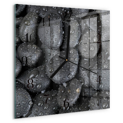 Wanduhr aus glas Steine Wasser