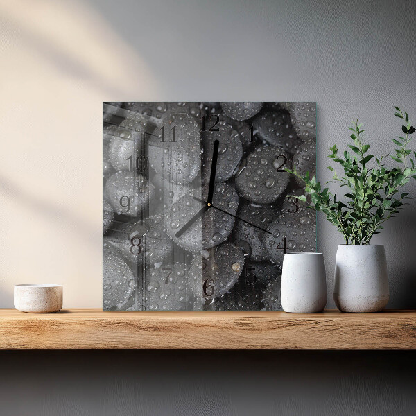 Wanduhr aus glas Steine Wasser