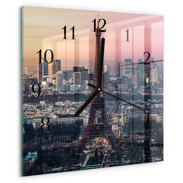 Wanduhr aus glas Eiffelturm Paris