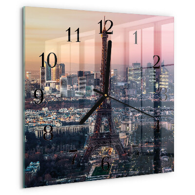 Wanduhr aus glas Eiffelturm Paris