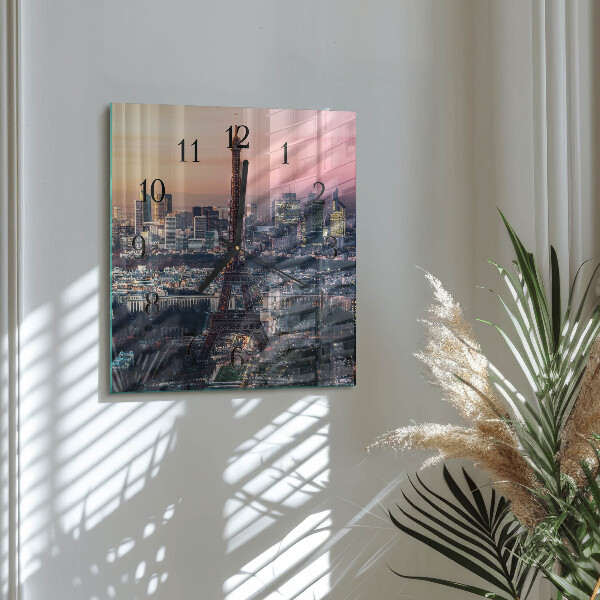 Wanduhr aus glas Eiffelturm Paris