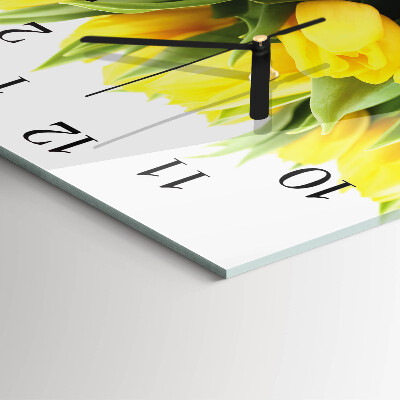Wanduhr aus glas Tulpenblüten