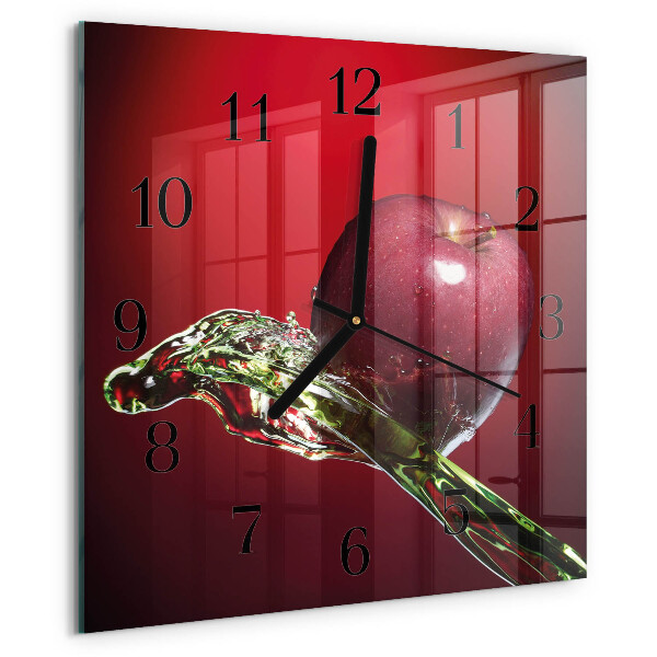 Wanduhr aus glas Apfel
