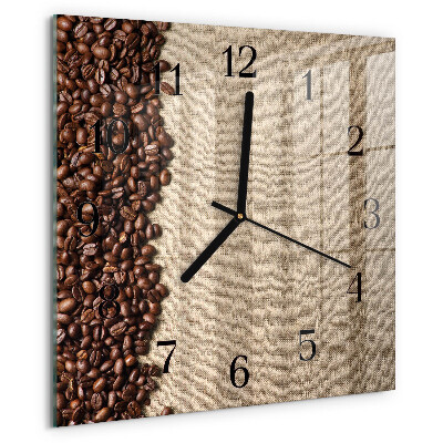 Wanduhr aus glas Kaffeebohnen