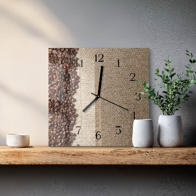 Wanduhr aus glas Kaffeebohnen